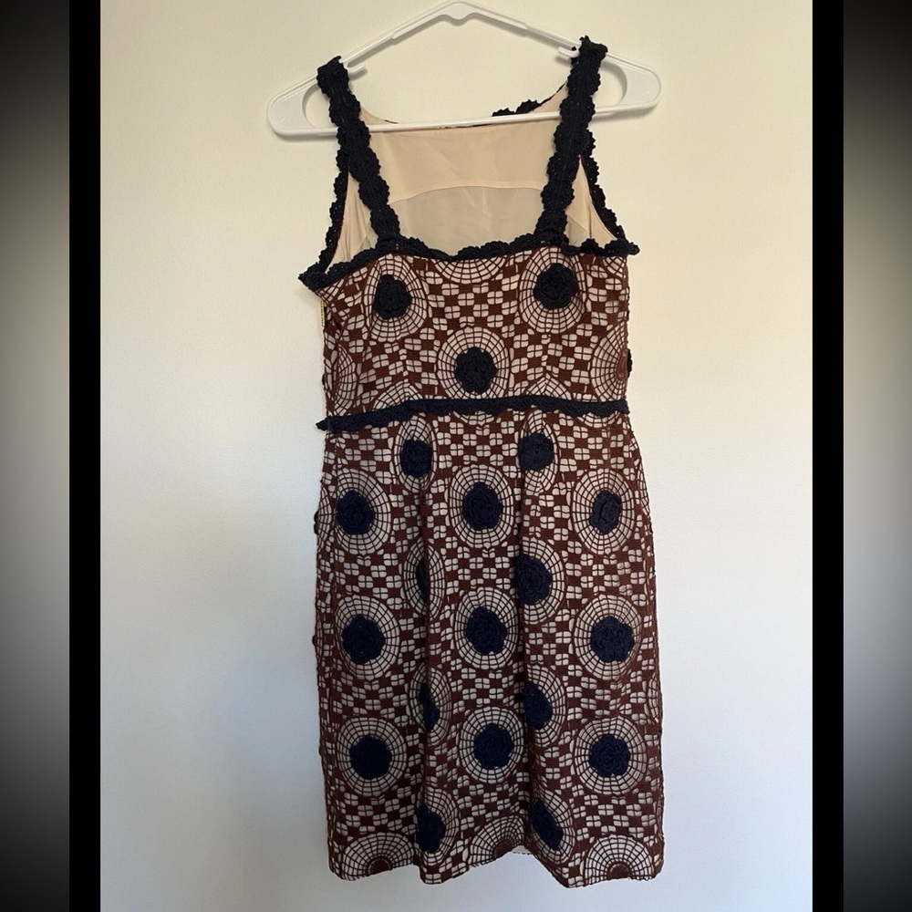 Tory Burch 595$! Size 2 Sally Crochet Lace Lattice Floral Sleeveless Dress *K1 - Picture 3 of 4